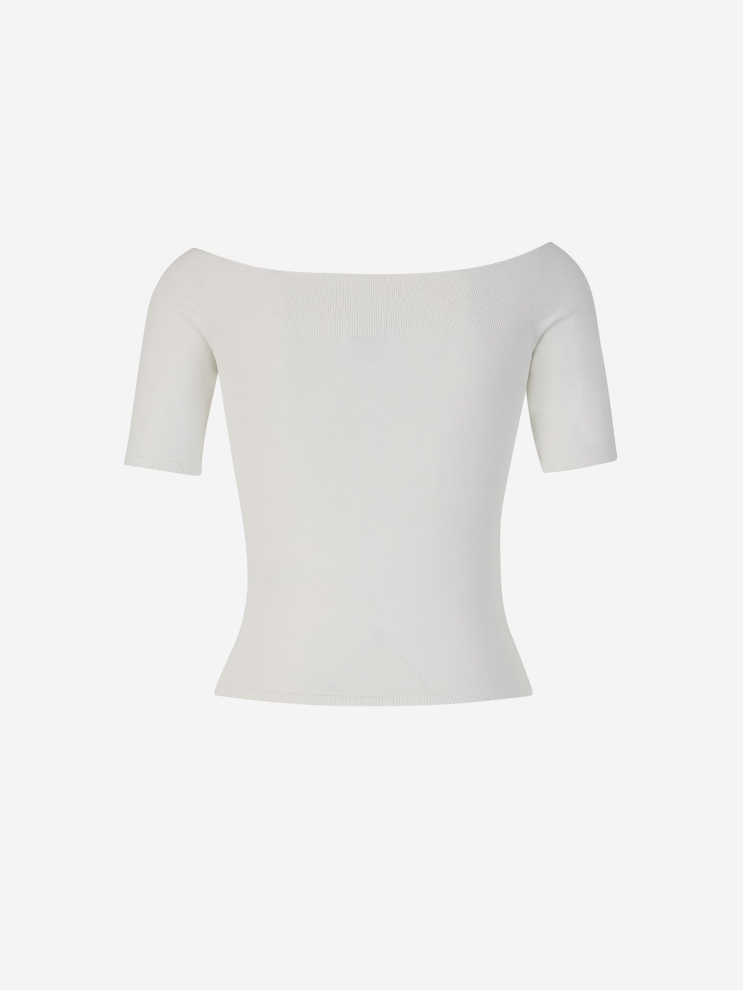 Outlet online McQueen Mujer Top Punto Canalé color Blanco sku 703-002138 01 - Foto 2
