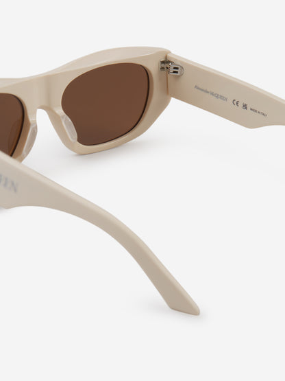 Alexander McQueen Gafas de Sol Rectangulares color Crema sku 614-002691 03 - Foto 4