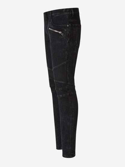 Outlet online Balmain Hombre Jeans Slim Fit Biker color Negro sku 522-002617 01 - Foto 2