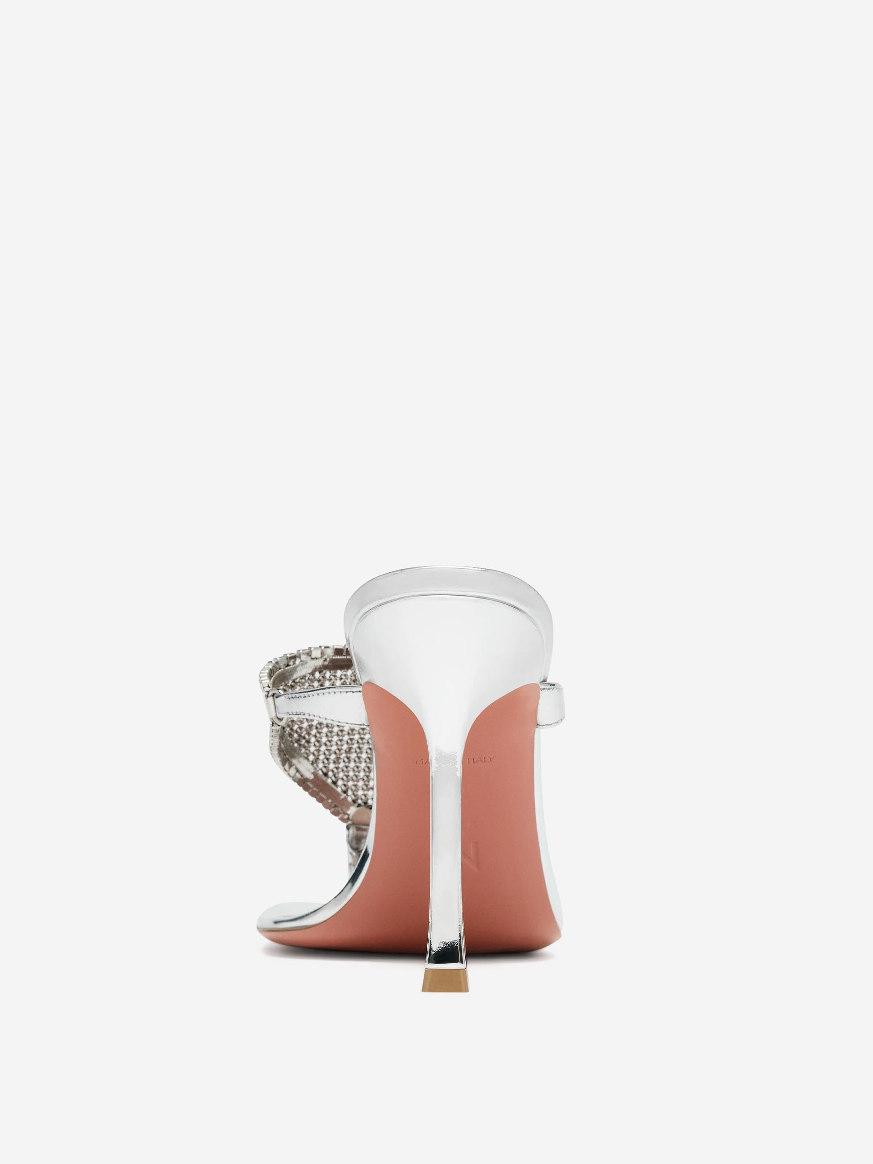 Outlet online Amina Muaddi Mujer Sandalias Tacón Cameron color Plateado sku 800-005316 01 - Foto 3