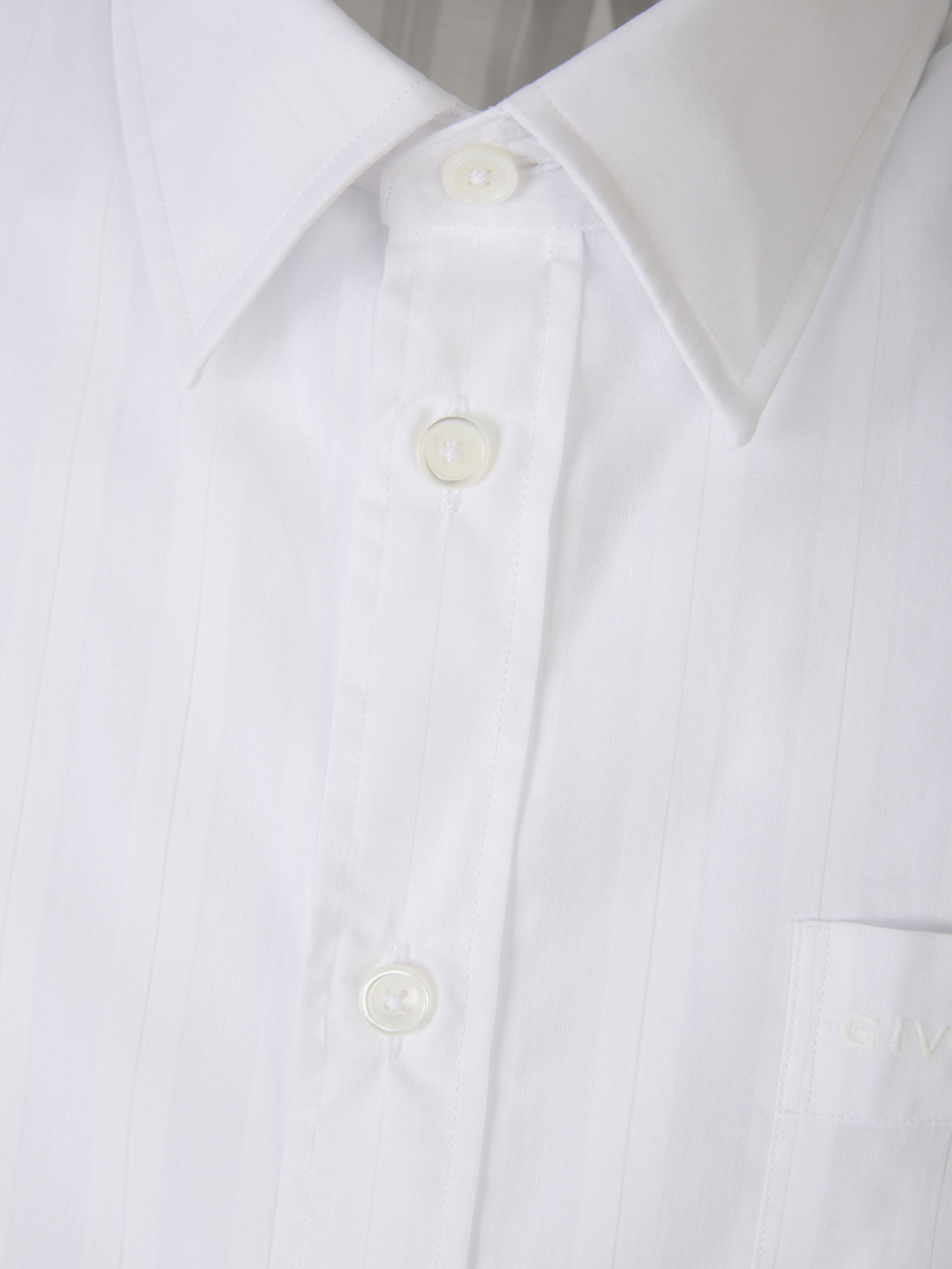 Outlet online Givenchy Hombre Camisa Gasa Motivo Rayas color Blanco sku 532-000558 01 - Foto 4