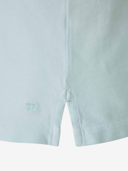 Outlet online Tom Ford Hombre Polo Piqué Algodón color Azul Cielo sku 552-001445 09 - Foto 5