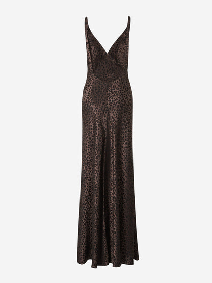 Outlet online McQueen Mujer Vestido Maxi Motivo Leopardo color Negro sku 721-000332 01 - Foto 3