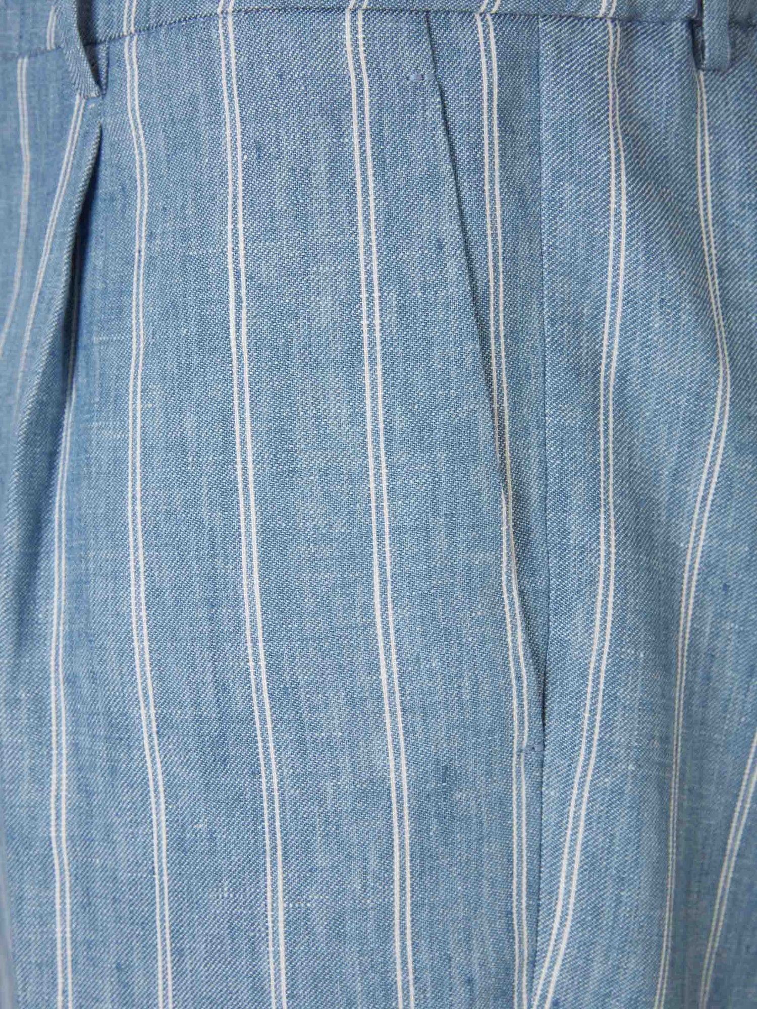 Outlet online Berwich Hombre Bermudas Motivo Rayas Lino color Azul sku 523-001000 01 - Foto 3