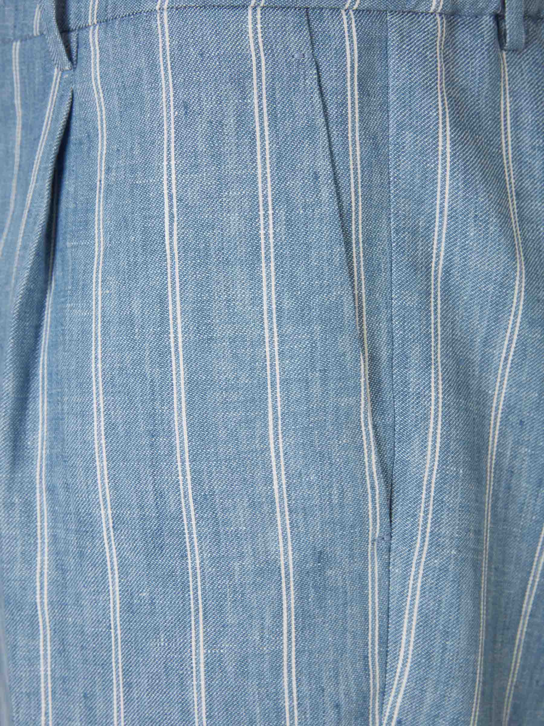 Outlet online Berwich Hombre Bermudas Motivo Rayas Lino color Azul sku 523-001000 01 - Foto 3