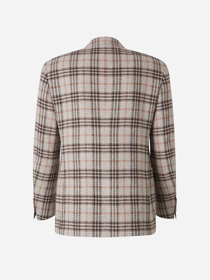 Outlet online Canali Hombre Americana Motivo Cuadros color Beige sku 302-003524 01 - Foto 3