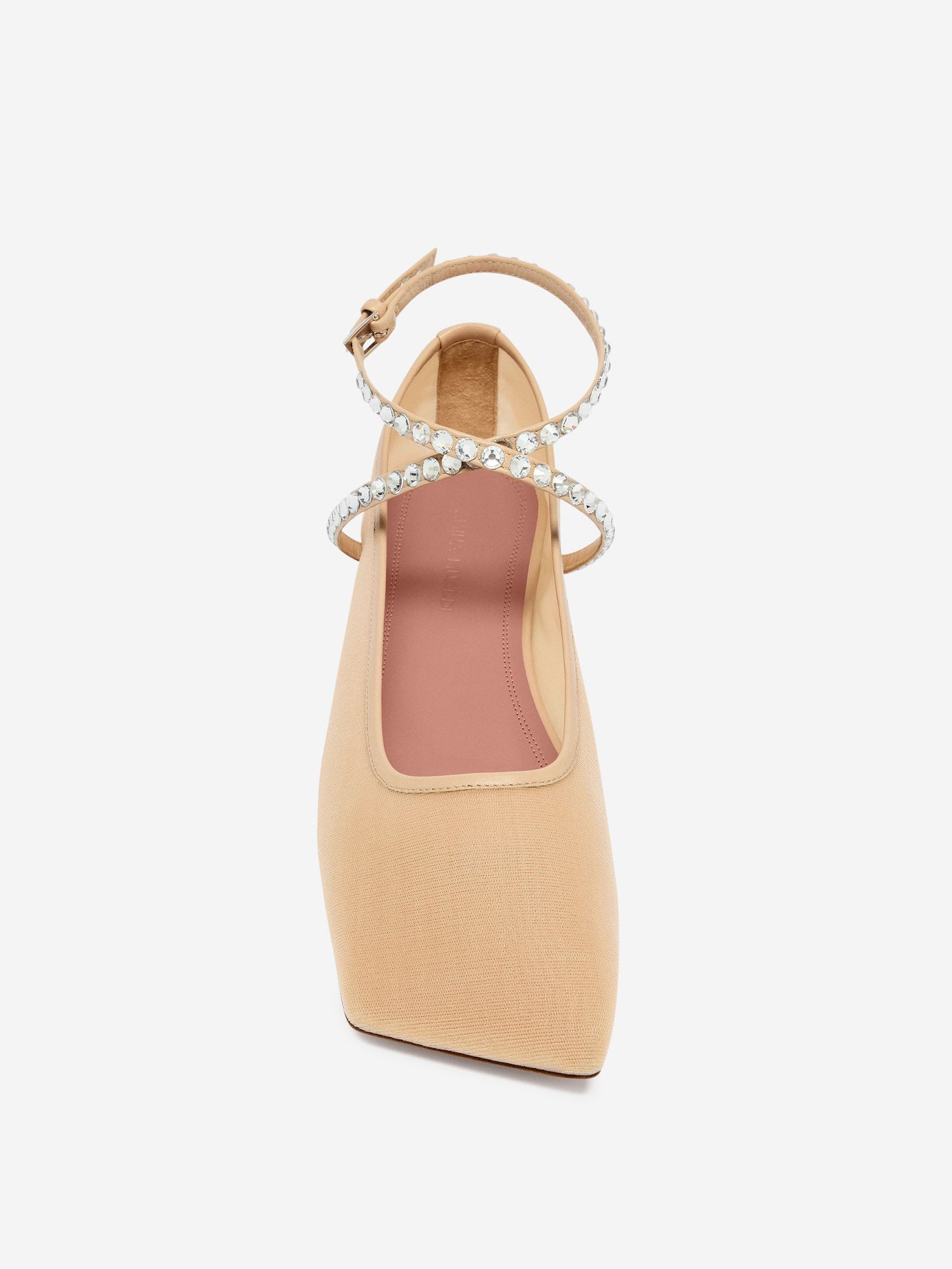 Outlet online Amina Muaddi Mujer Bailarinas Mesh Crystal color Crema sku 800-005280 01 - Foto 2