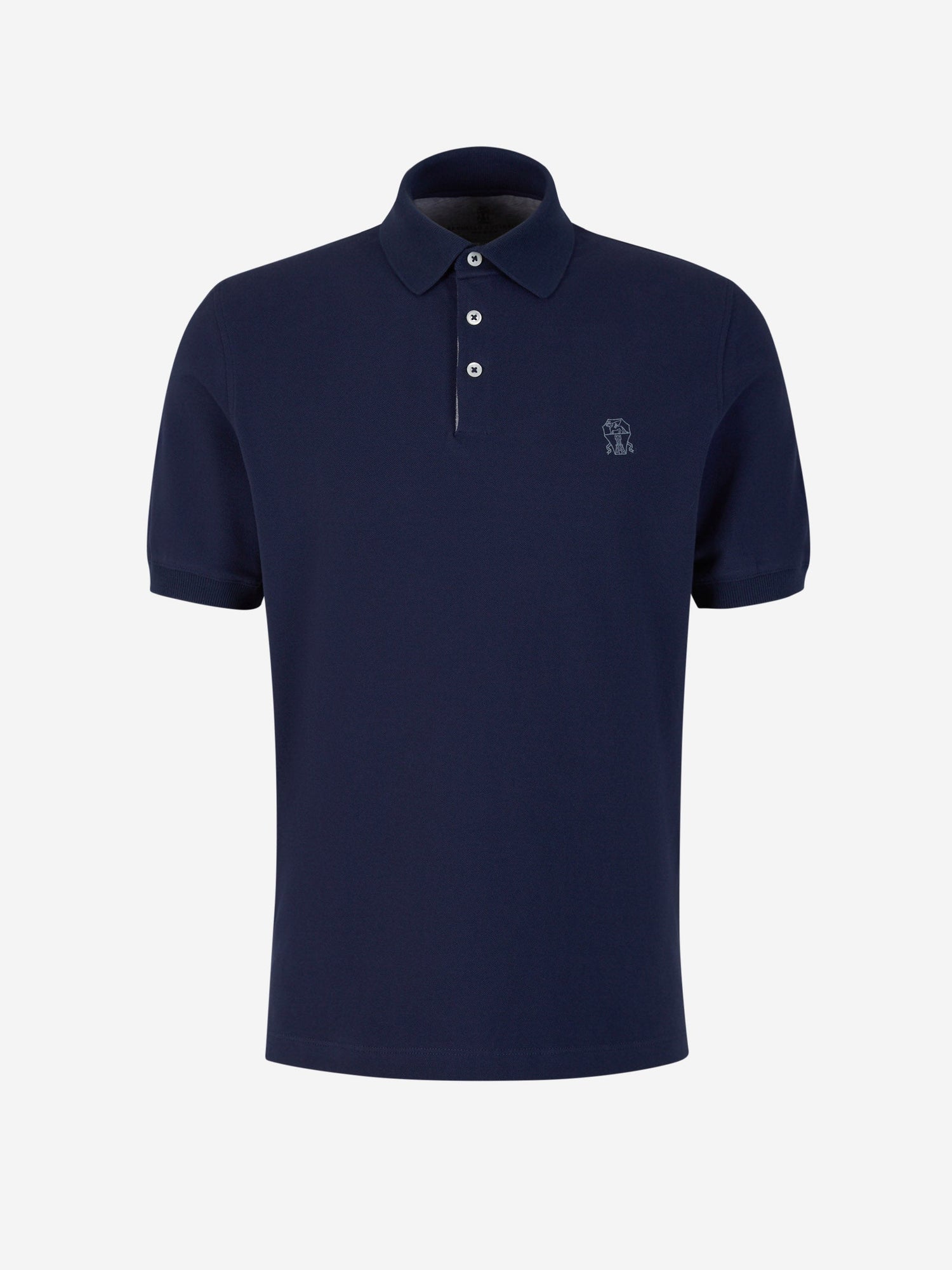 Outlet online Brunello Cucinelli Hombre Polo Piquet Logo color Azul Marino sku 552-001442 01 - Foto 1