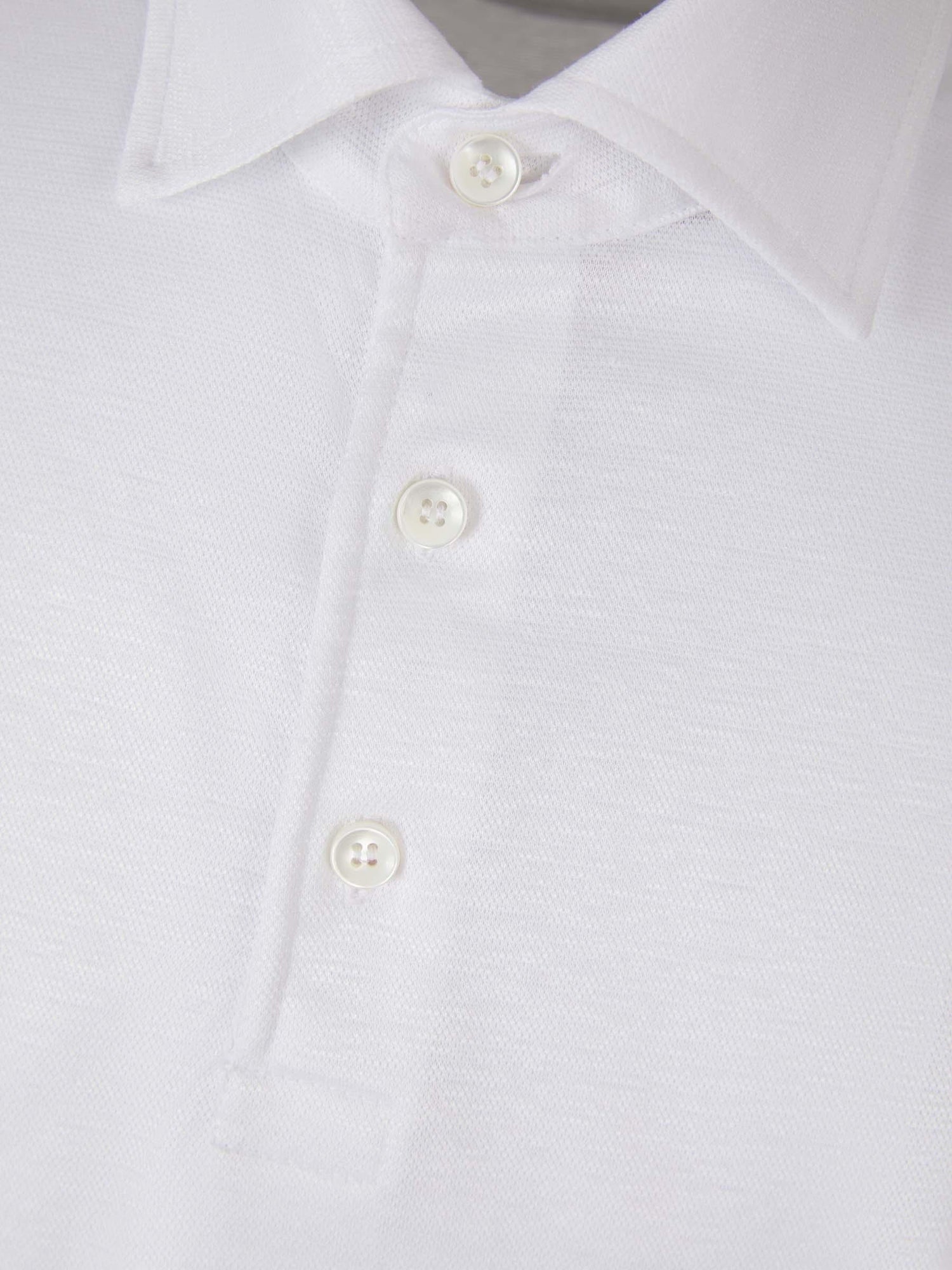 Outlet online Borrelli Hombre Polo Algodon Y Lino color Blanco sku 551-000338 01 - Foto 3