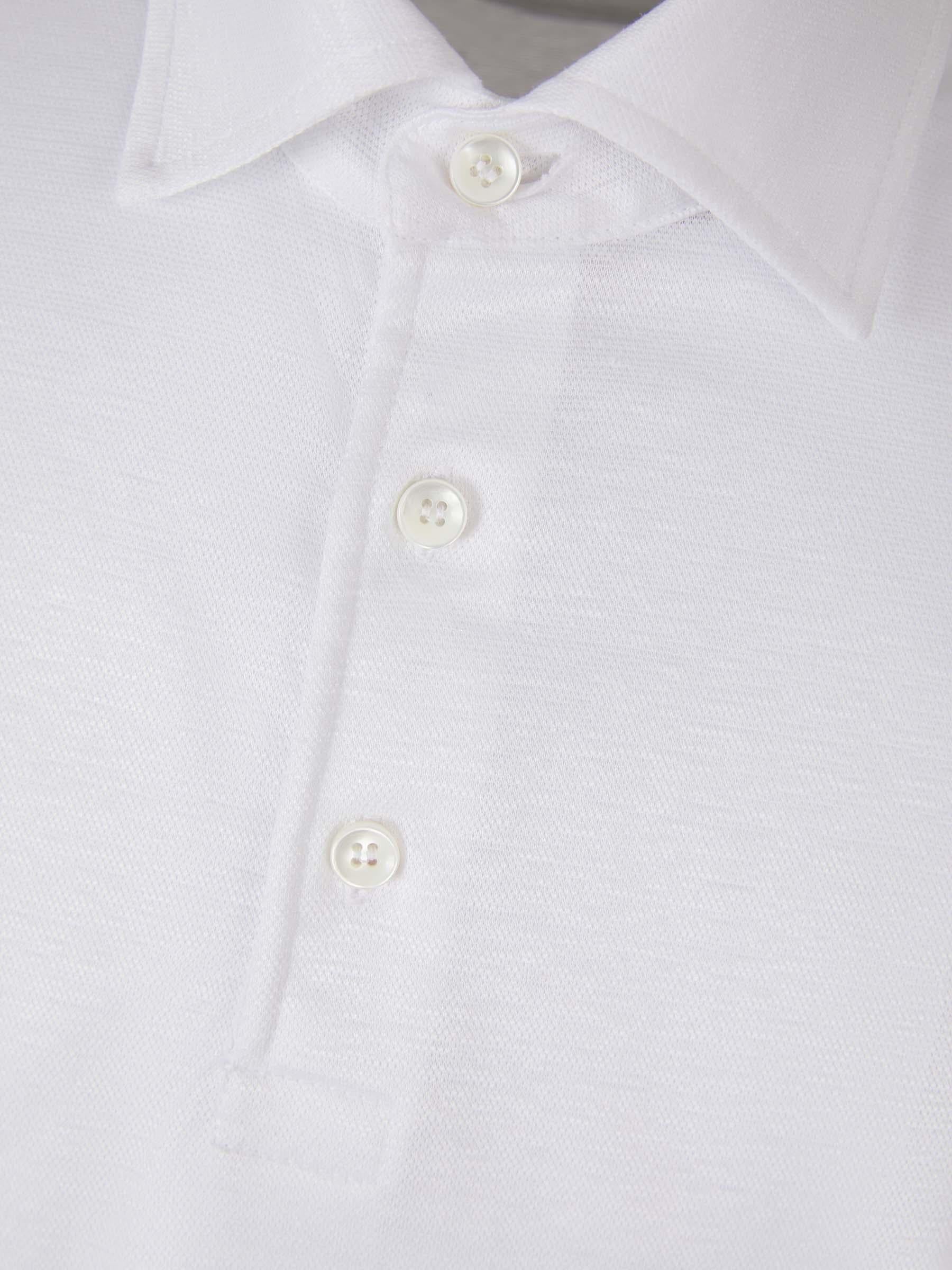 Outlet online Borrelli Hombre Polo Algodon Y Lino color Blanco sku 551-000338 01 - Foto 3