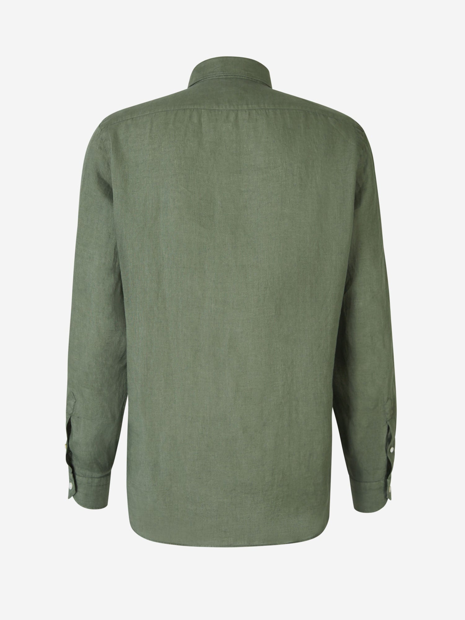Outlet online Vincenzo di Ruggiero Hombre Camisa Lisa Lino color Verde Militar sku 531-006149 02 - Foto 2