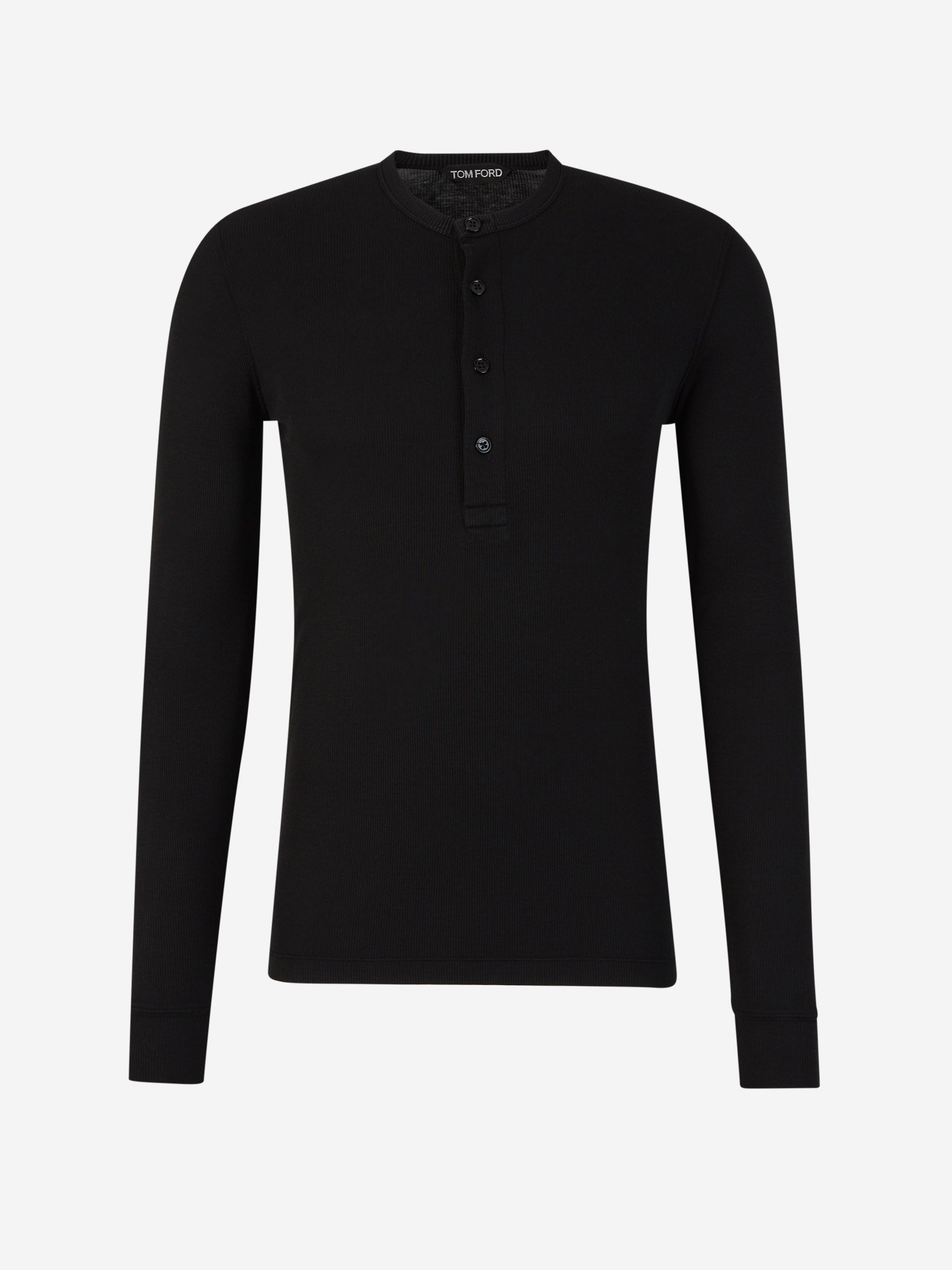 Outlet online Tom Ford Hombre Camiseta Acanalada Lyocell color Verde Militar sku 553-003769 01 - Foto 1