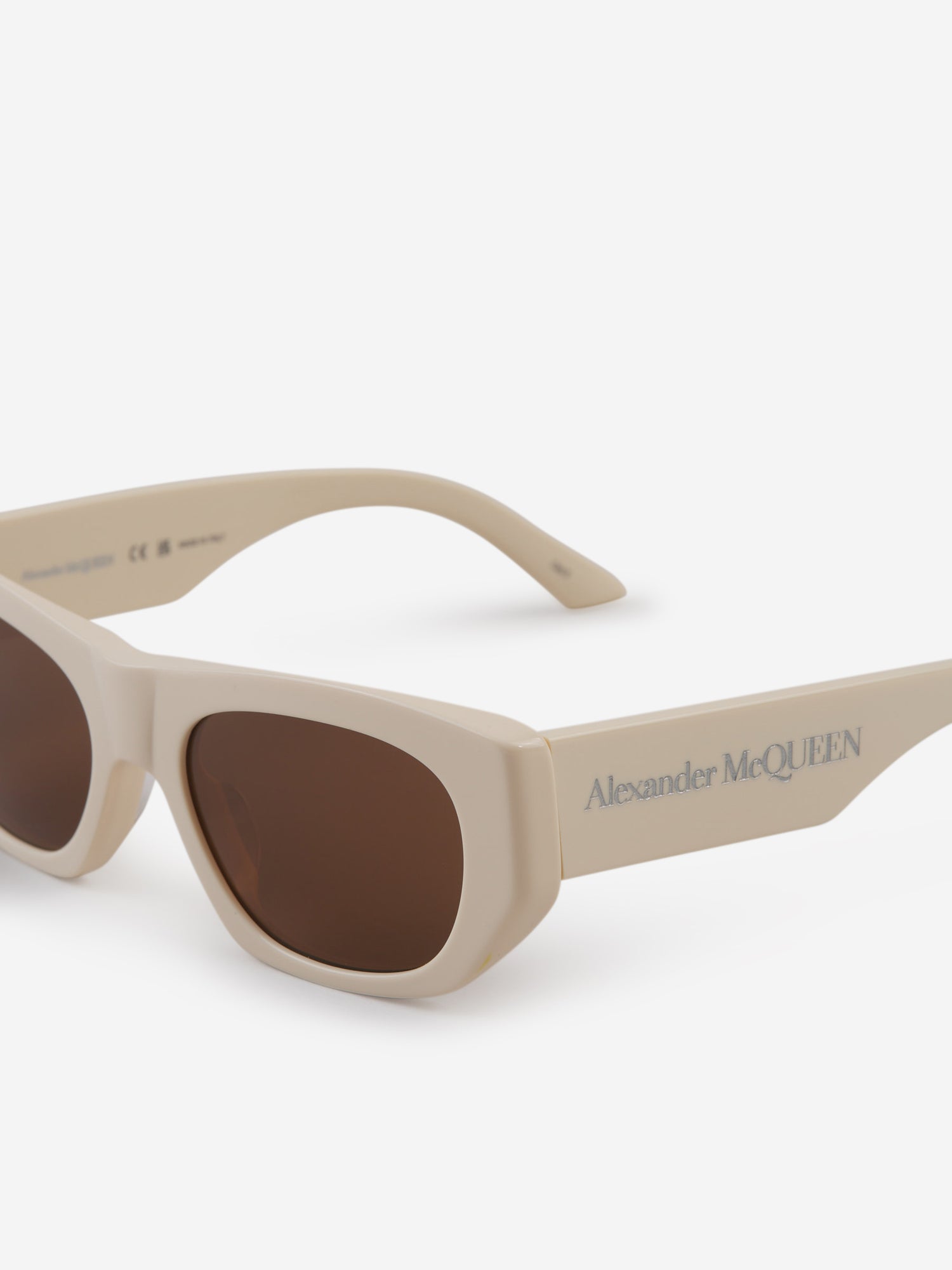 Alexander McQueen Gafas de Sol Rectangulares color Crema sku 614-002691 03 - Foto 3