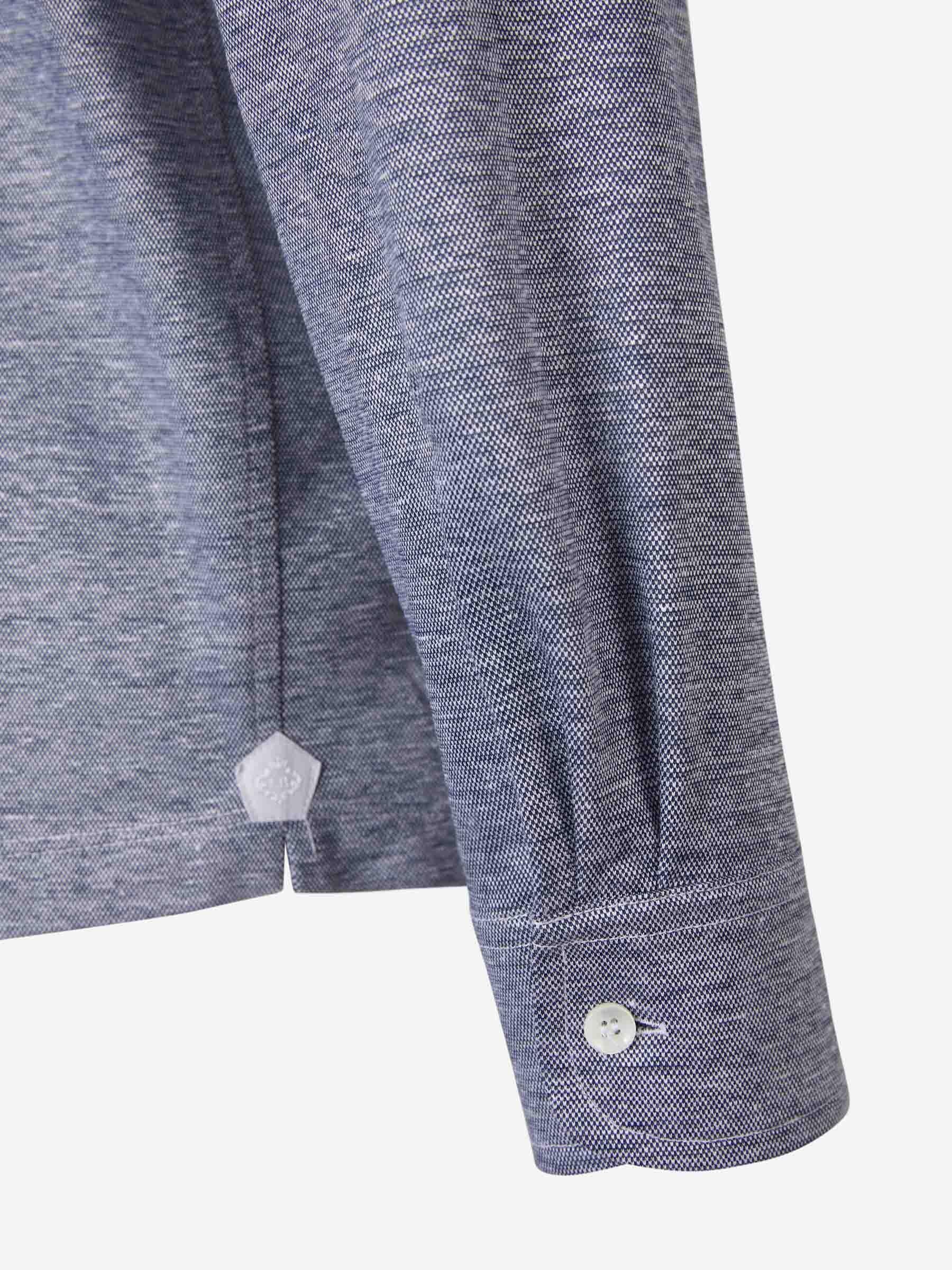 Outlet online Borrelli Hombre Polo Algodon Y Lino color Azul Cobalto sku 551-000338 02 - Foto 4