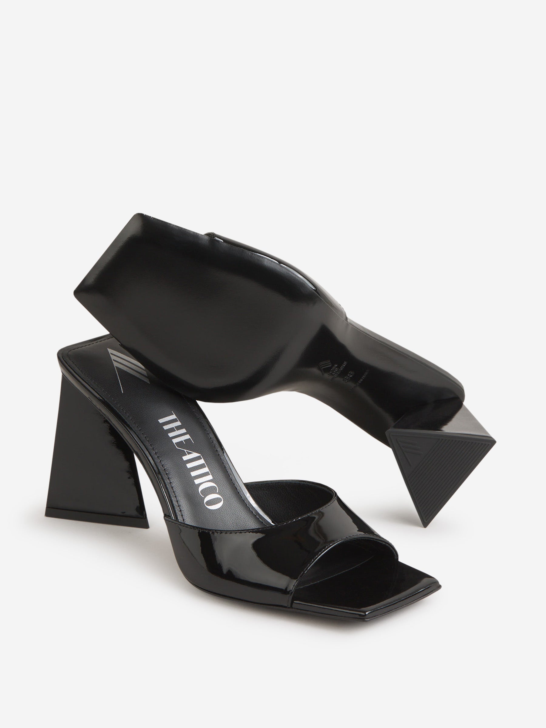Outlet online The Attico Mujer Mules Charol Mini Devon color Negro sku 800-005190 01 - Foto 4