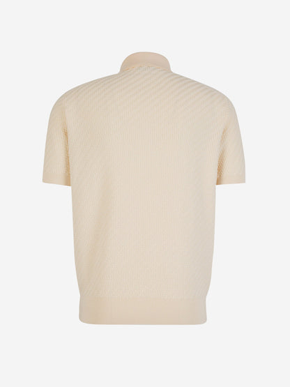 Outlet online Brioni Hombre Polo Punto Texturizado color Naranja Claro sku 552-001447 02 - Foto 2