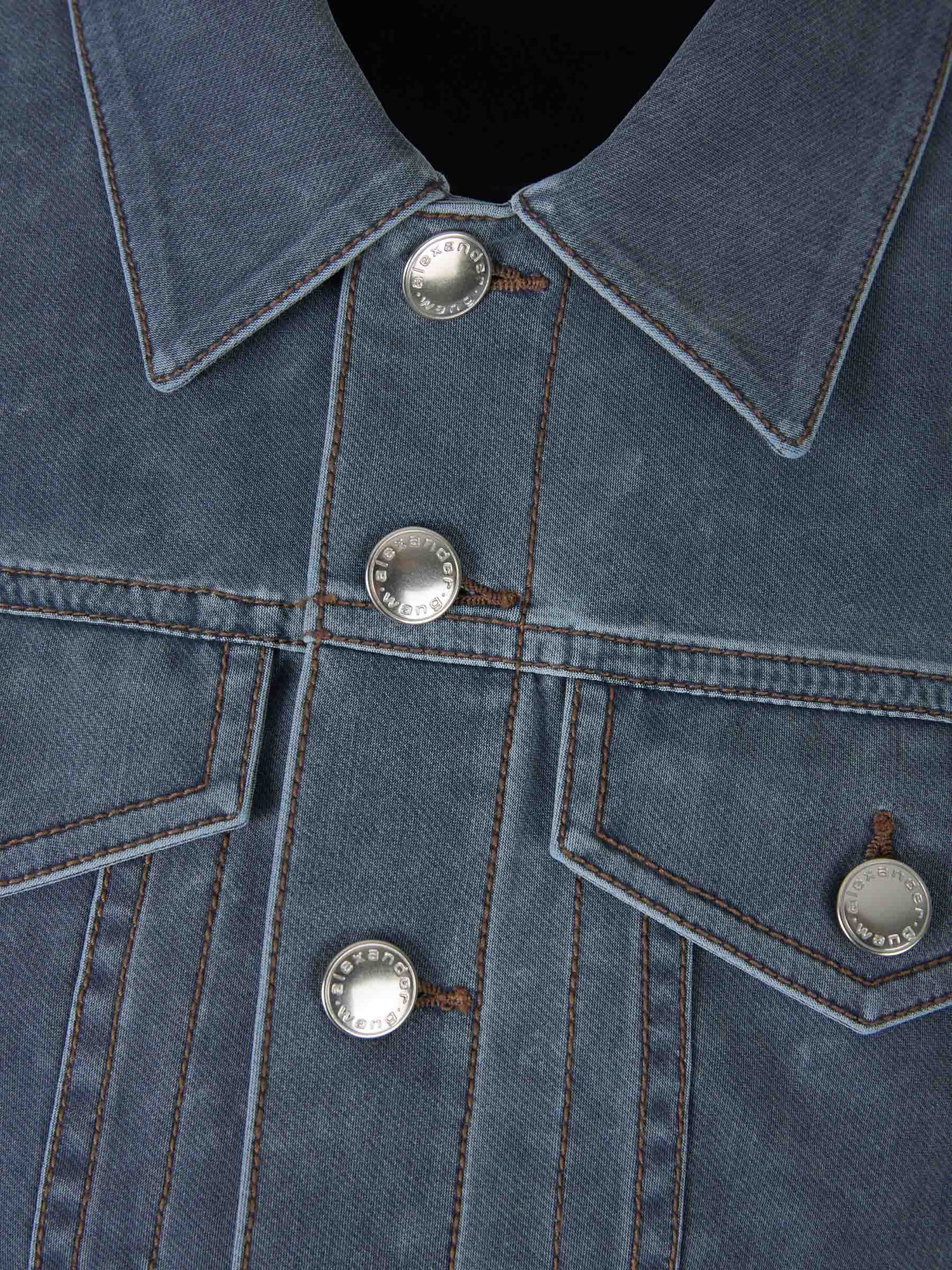 Outlet online Alexander Wang Mujer Cazadora Cropped Denim color Azul Denim Oscuro sku 741-002124 01 - Foto 4