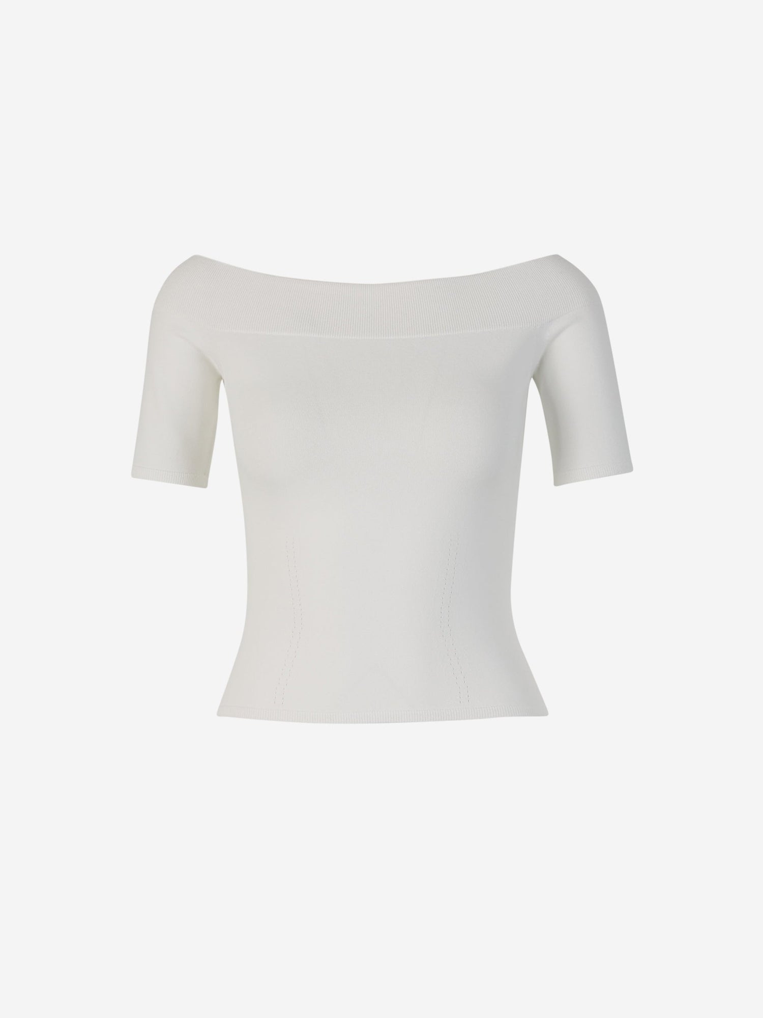Outlet online McQueen Mujer Top Punto Canalé color Blanco sku 703-002138 01 - Foto 1