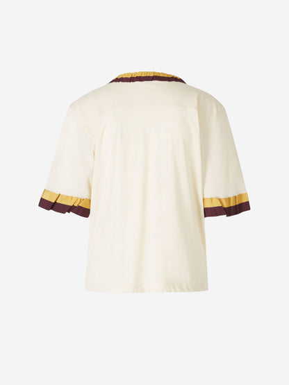 Outlet online Dries Van Noten Mujer Camiseta Ribetes Contraste color Crema sku 782-001571 01 - Foto 2