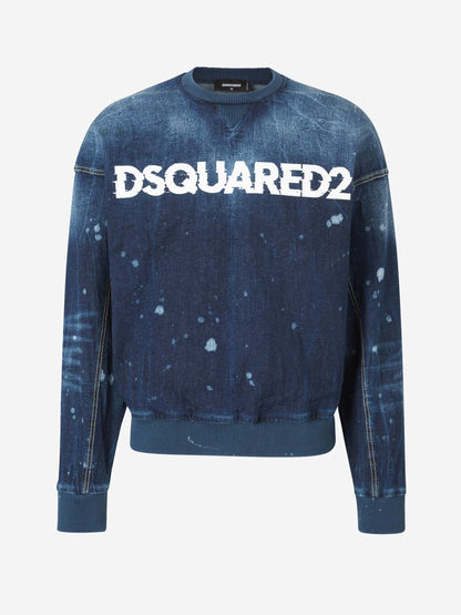 Outlet online Dsquared2 Hombre Sudadera Denim Logo color Azul Denim Oscuro sku 545-001648 01 - Foto 1