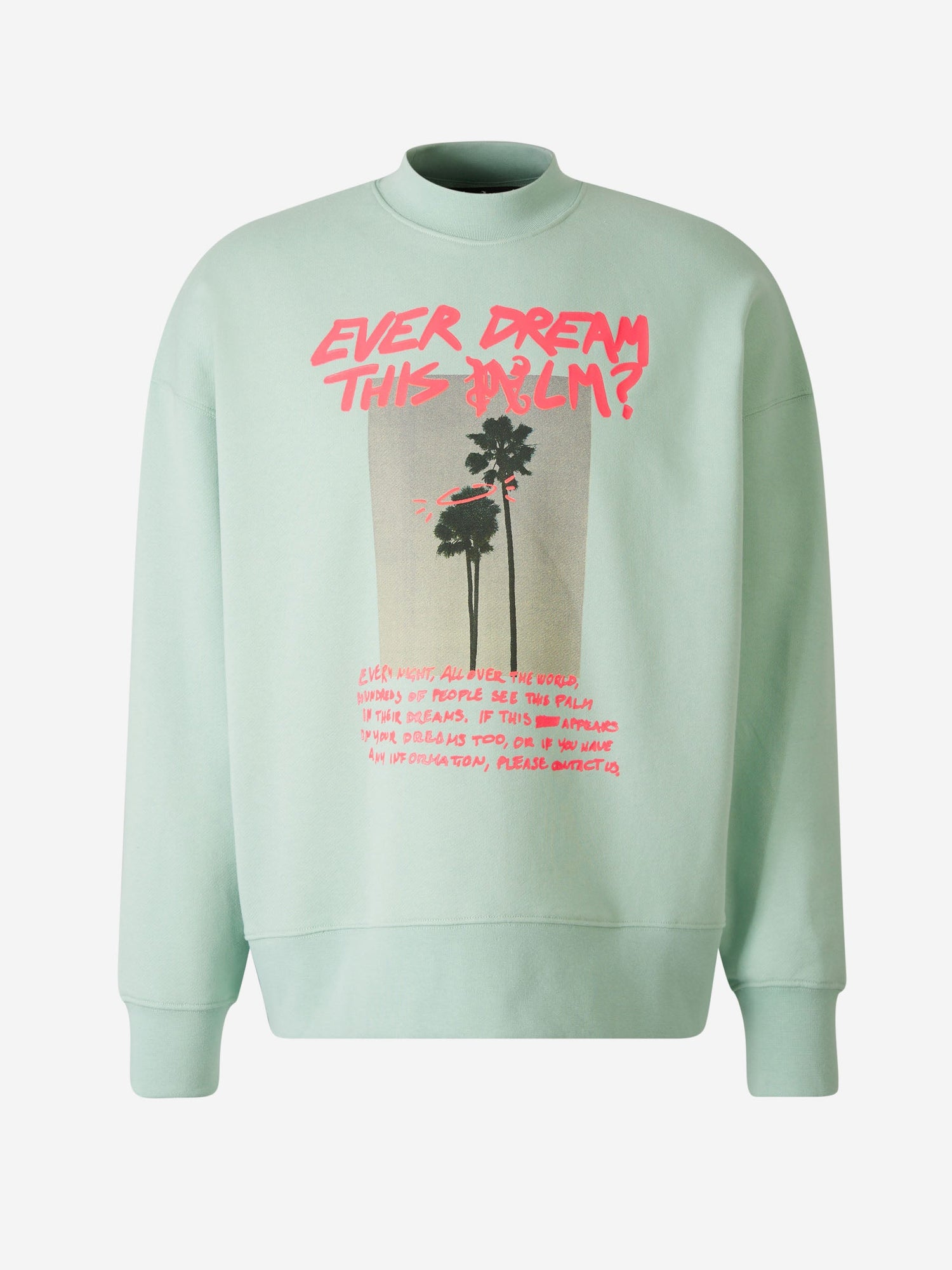 Outlet online Palm Angels Hombre Sudadera Estampada Algodón color Verde Menta sku 545-001547 01 - Foto 1