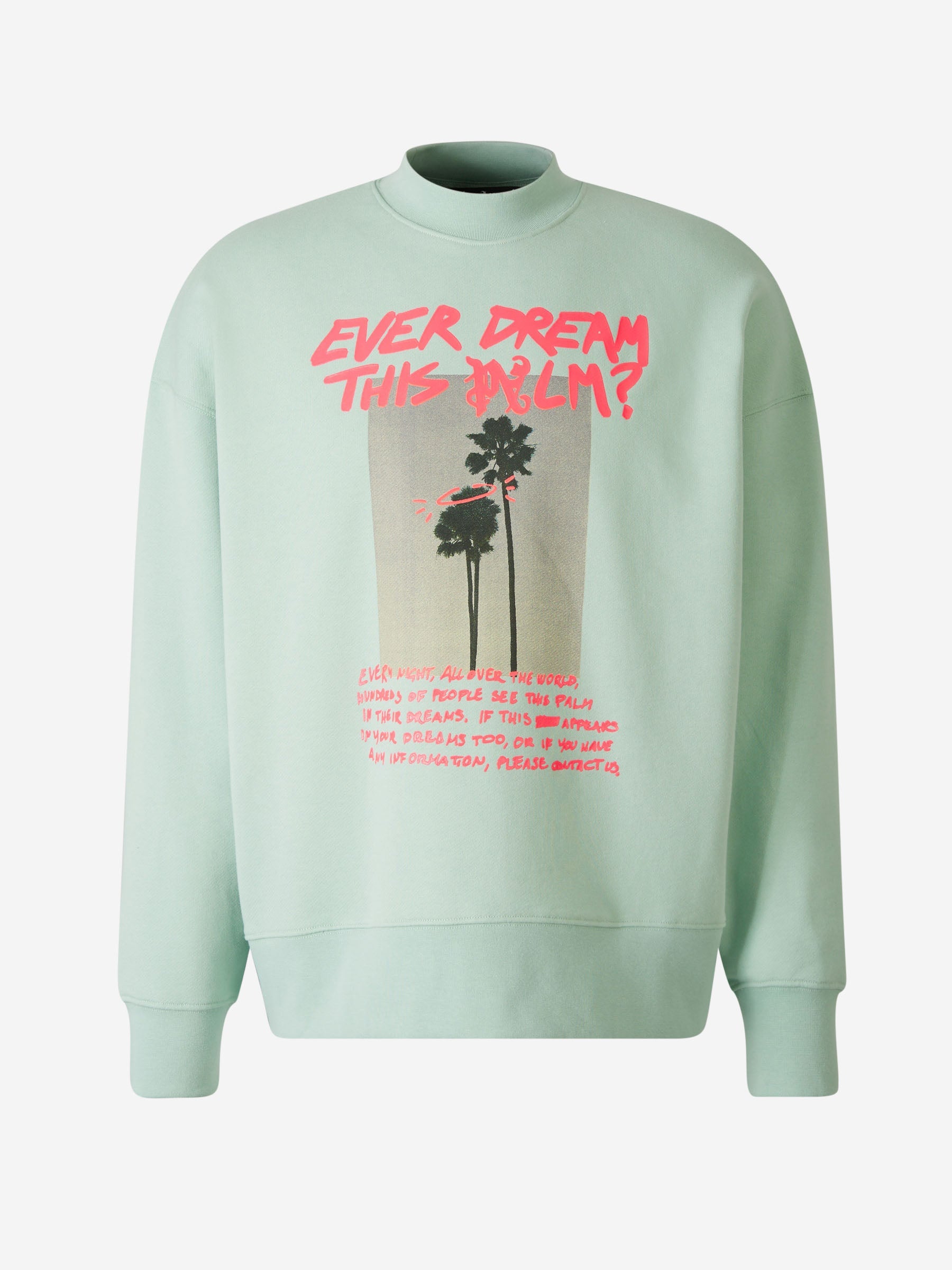 Outlet online Palm Angels Hombre Sudadera Estampada Algodón color Verde Menta sku 545-001547 01 - Foto 1