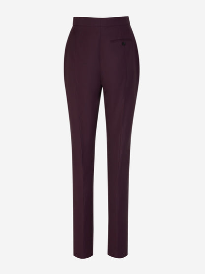 Outlet online McQueen Mujer Pantalones Formales Lana color Púrpura sku 761-003472 01 - Foto 2
