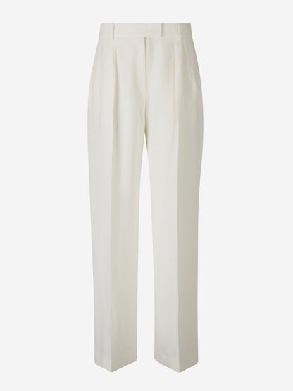 Outlet online The Row Mujer Pantalones Antone Lino color Blanco sku 761-003466 01 - Foto 1