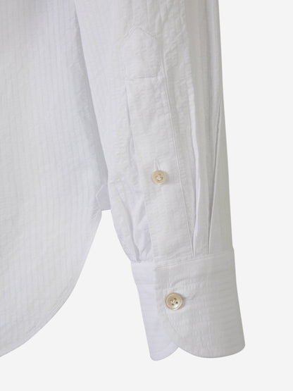 Outlet online Borrelli Hombre Camisa Texturizada Algodón color Blanco sku 531-006219 02 - Foto 4