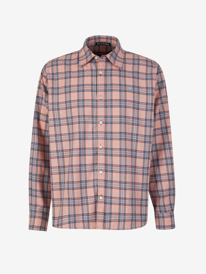 Acne Studios Face Camisa Motivo Cuadros color Salmón sku 531-006141 01 - Foto 1