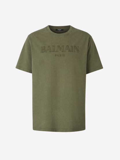 Balmain Camiseta Logo Algodón color Verde Militar sku 553-003669 00 - Foto 1