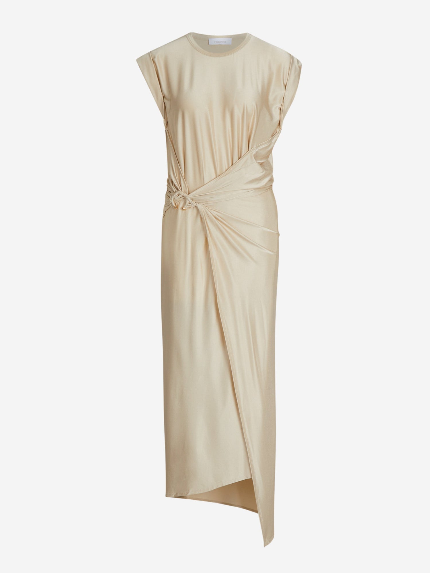 Outlet online Rabanne Mujer Vestido Midi Drapeado color Crema sku 721-000288 01 - Foto 2