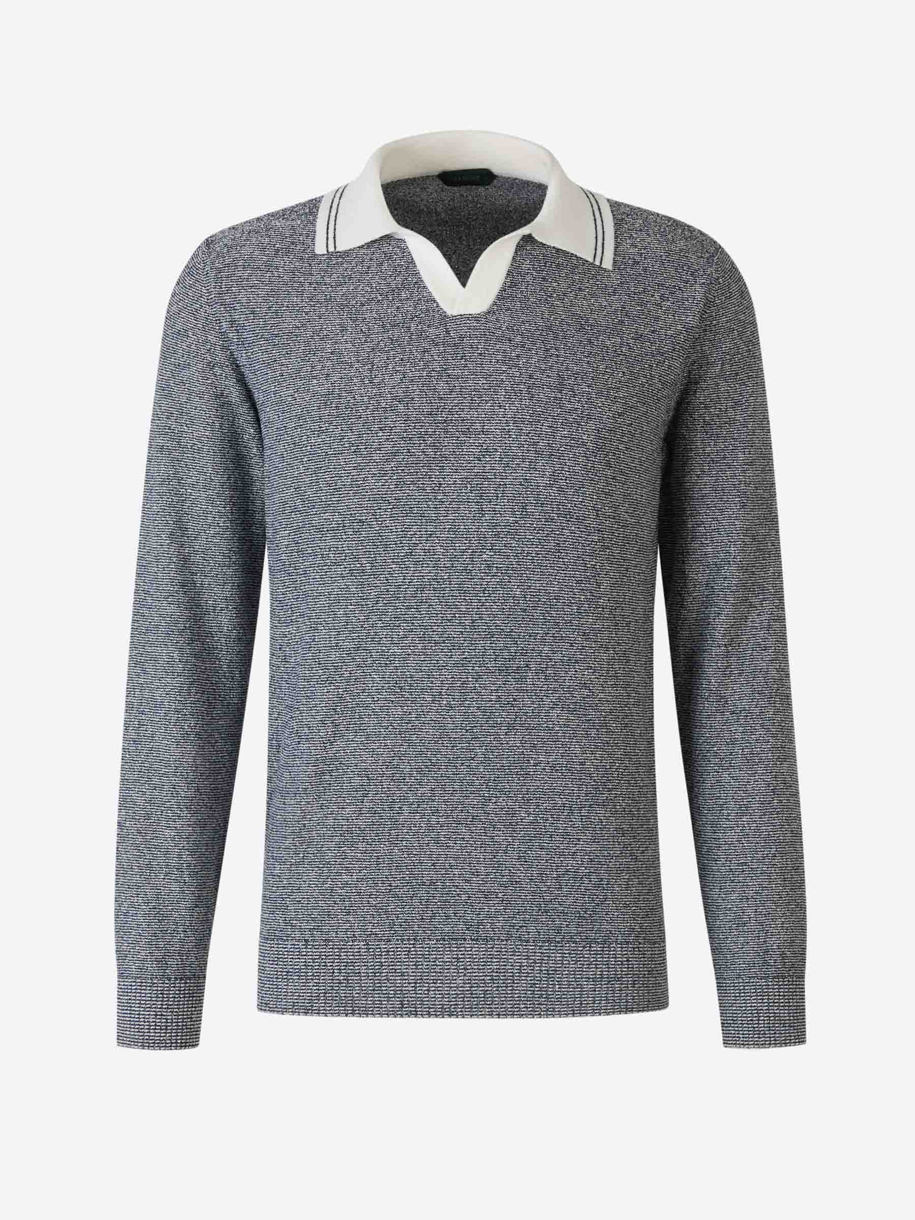 Outlet online Zanone Hombre Polo Punto Rayas color Azul sku 552-001494 01 - Foto 1