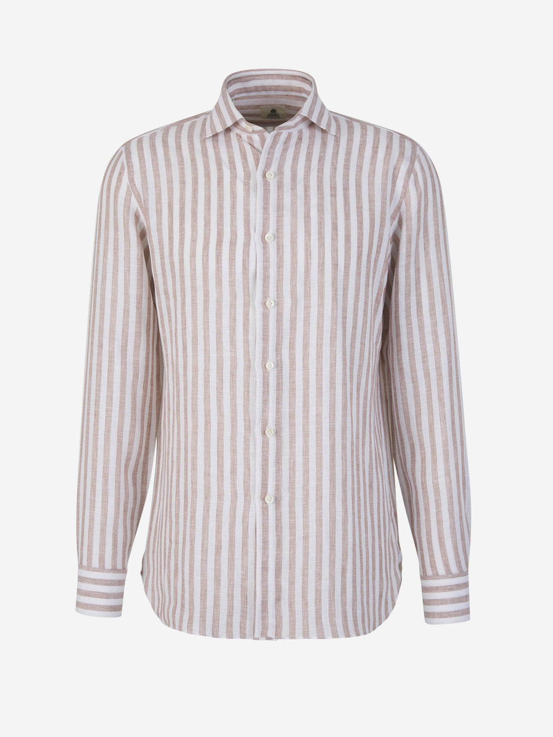 Outlet online Borrelli Hombre Camisa Motivo Rayas Lino color Terracota sku 531-006220 02 - Foto 1