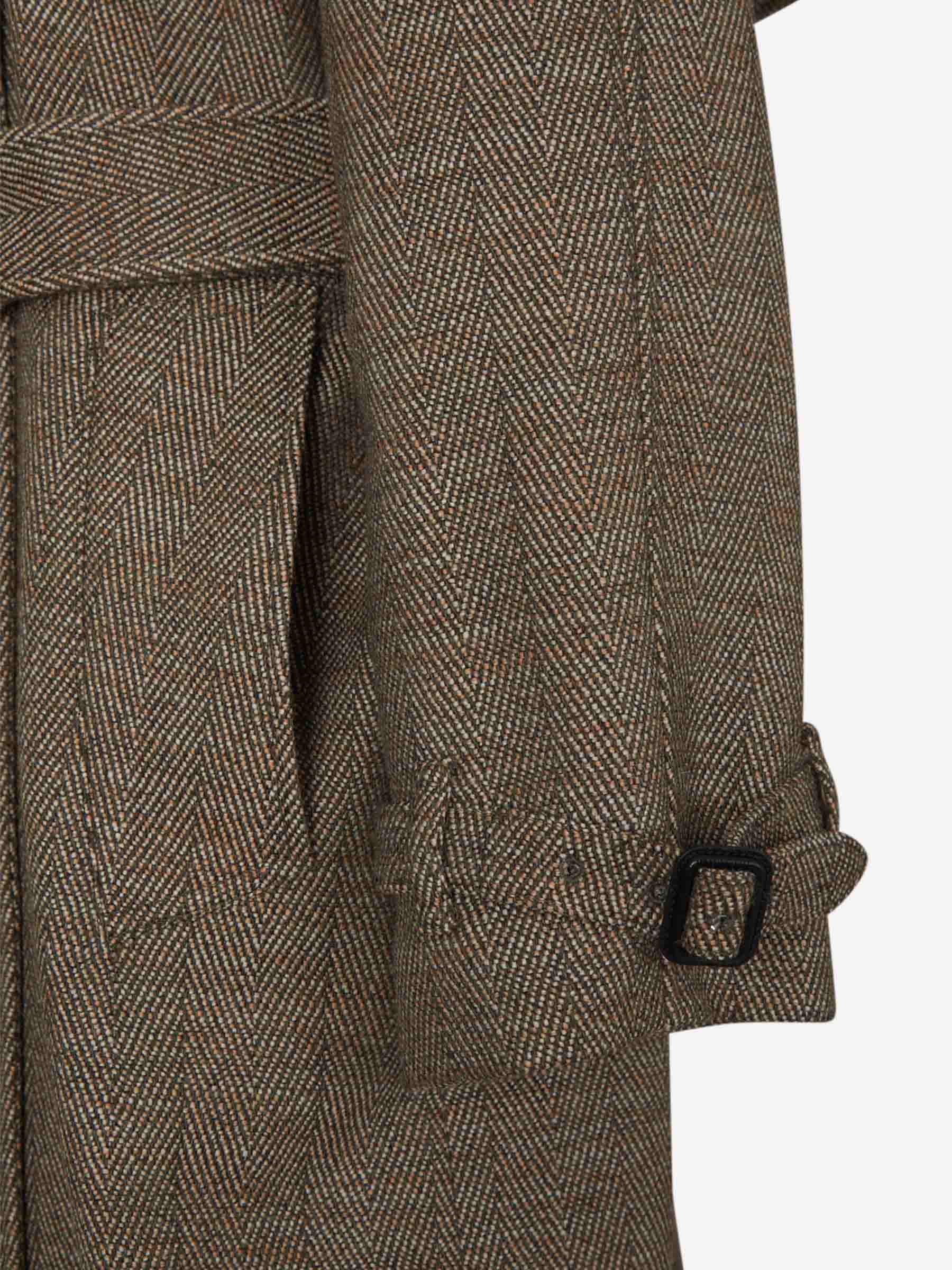 Outlet online Stella McCartney Mujer Gabardina Motivo Príncipe de Gales color Camel sku 771-001509 01 - Foto 6