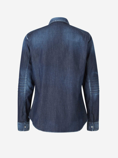 Outlet online Dsquared2 Hombre Camisa Denim Western color Azul Denim Oscuro sku 531-006309 01 - Foto 2