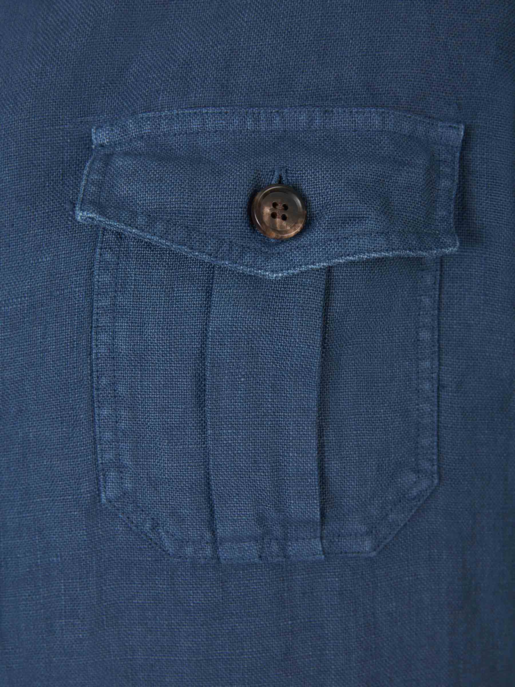 Outlet online Vincenzo di Ruggiero Hombre Cazadora Lino color Azul sku 512-002164 02 - Foto 4