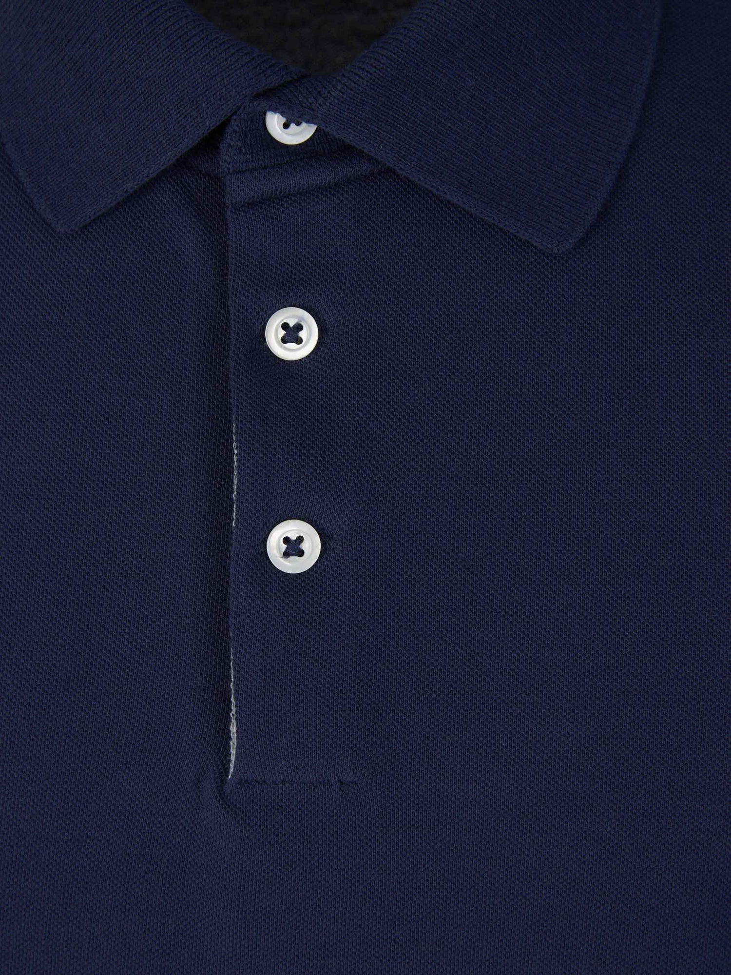 Outlet online Brunello Cucinelli Hombre Polo Piquet Logo color Azul Marino sku 552-001442 01 - Foto 3