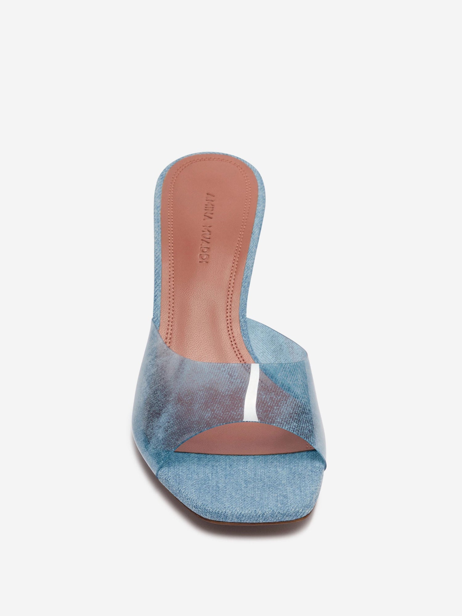 Outlet online Amina Muaddi Mujer Sandalias Tacón Lupita color Azul Denim Oscuro sku 800-005283 01 - Foto 2