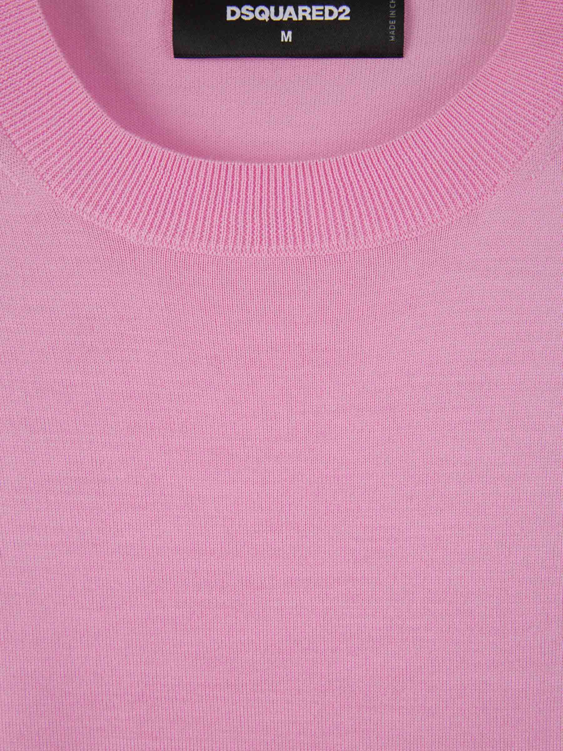 Outlet online Dsquared2 Hombre Jersey Lana Logo color Rosa sku 542-002336 01 - Foto 3