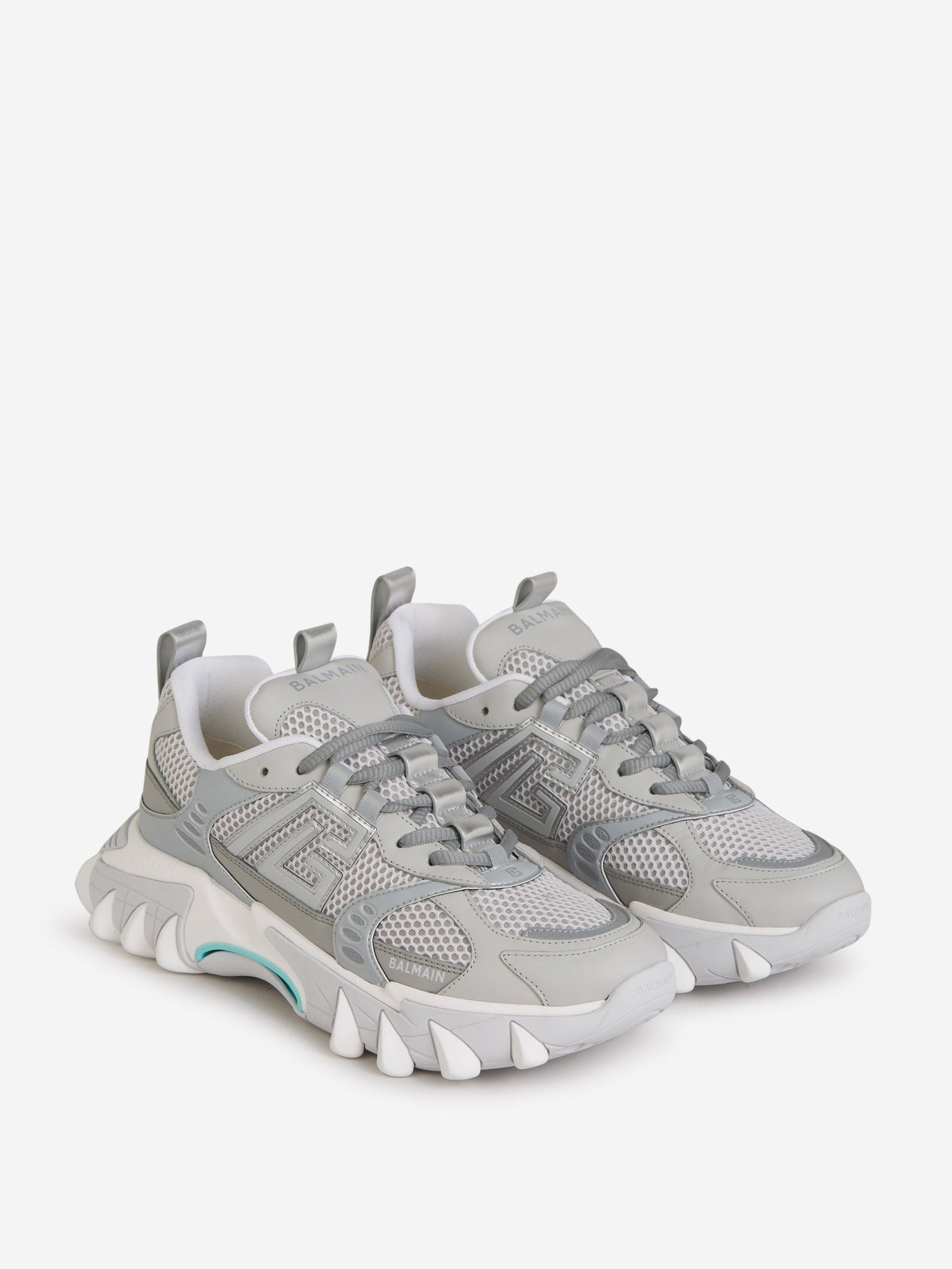 Outlet online Balmain Hombre Sneakers Piel Logo color Gris Claro sku 616-002571 01 - Foto 2