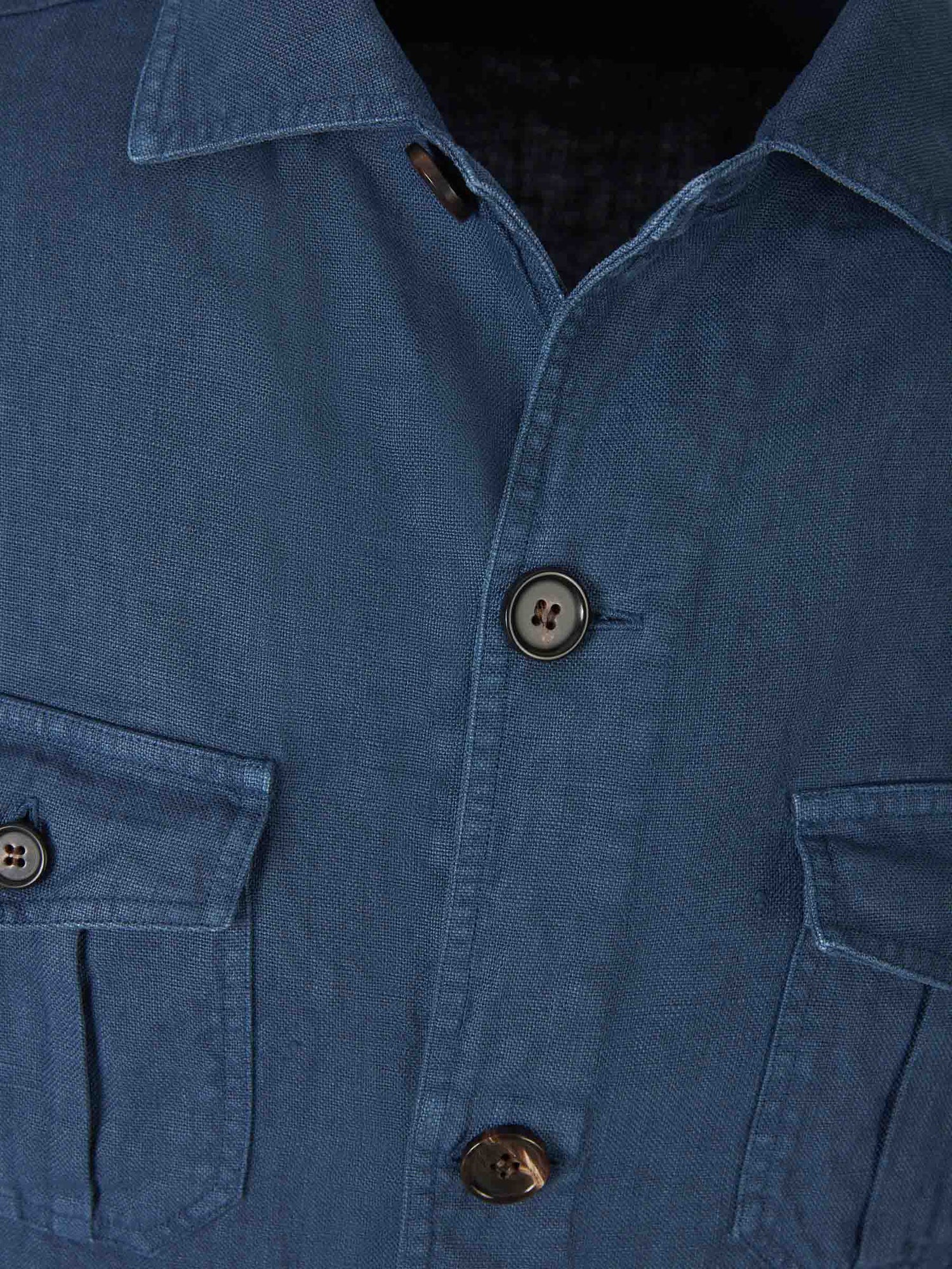 Outlet online Vincenzo di Ruggiero Hombre Cazadora Lino color Azul sku 512-002164 02 - Foto 3
