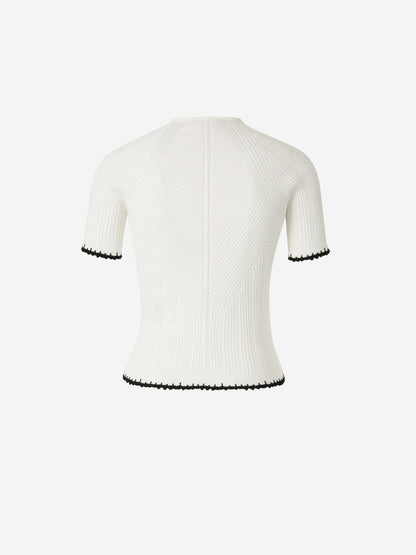 Outlet online Balmain Mujer Top Punto Cuello V color Blanco sku 703-002246 01 - Foto 2