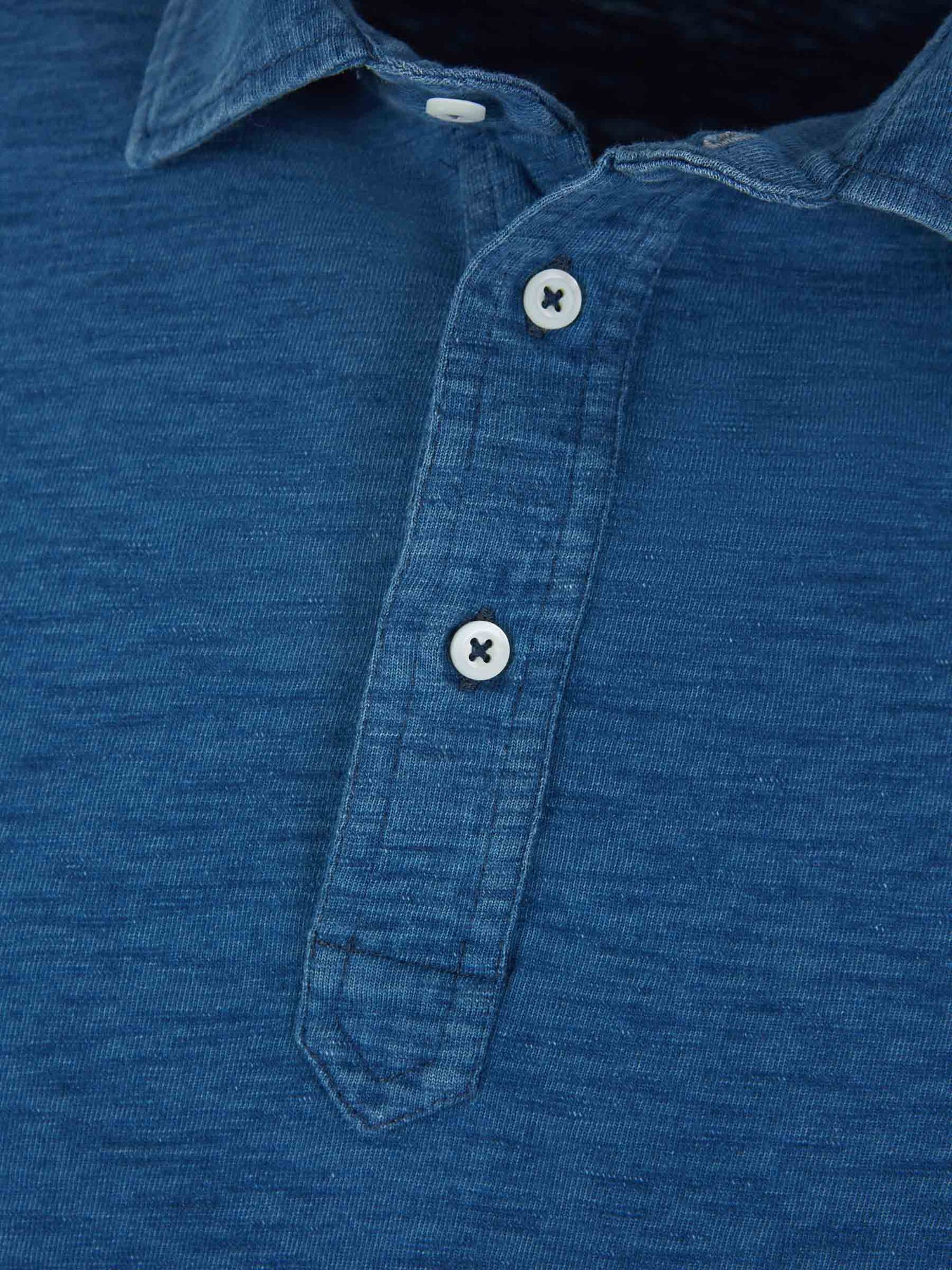 Outlet online Brunello Cucinelli Hombre Polo Punto Algodón color Azul sku 552-001443 01 - Foto 3