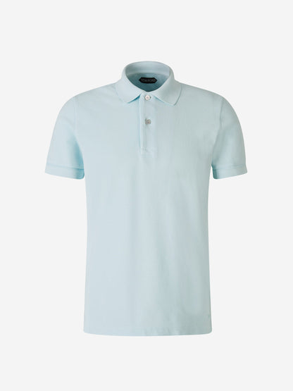 Outlet online Tom Ford Hombre Polo Piqué Algodón color Azul Cielo sku 552-001445 09 - Foto 2