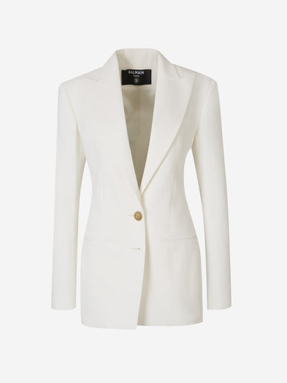 Outlet online Balmain Mujer Blazer Liso Viscosa color Blanco sku 741-002078 01 - Foto 1