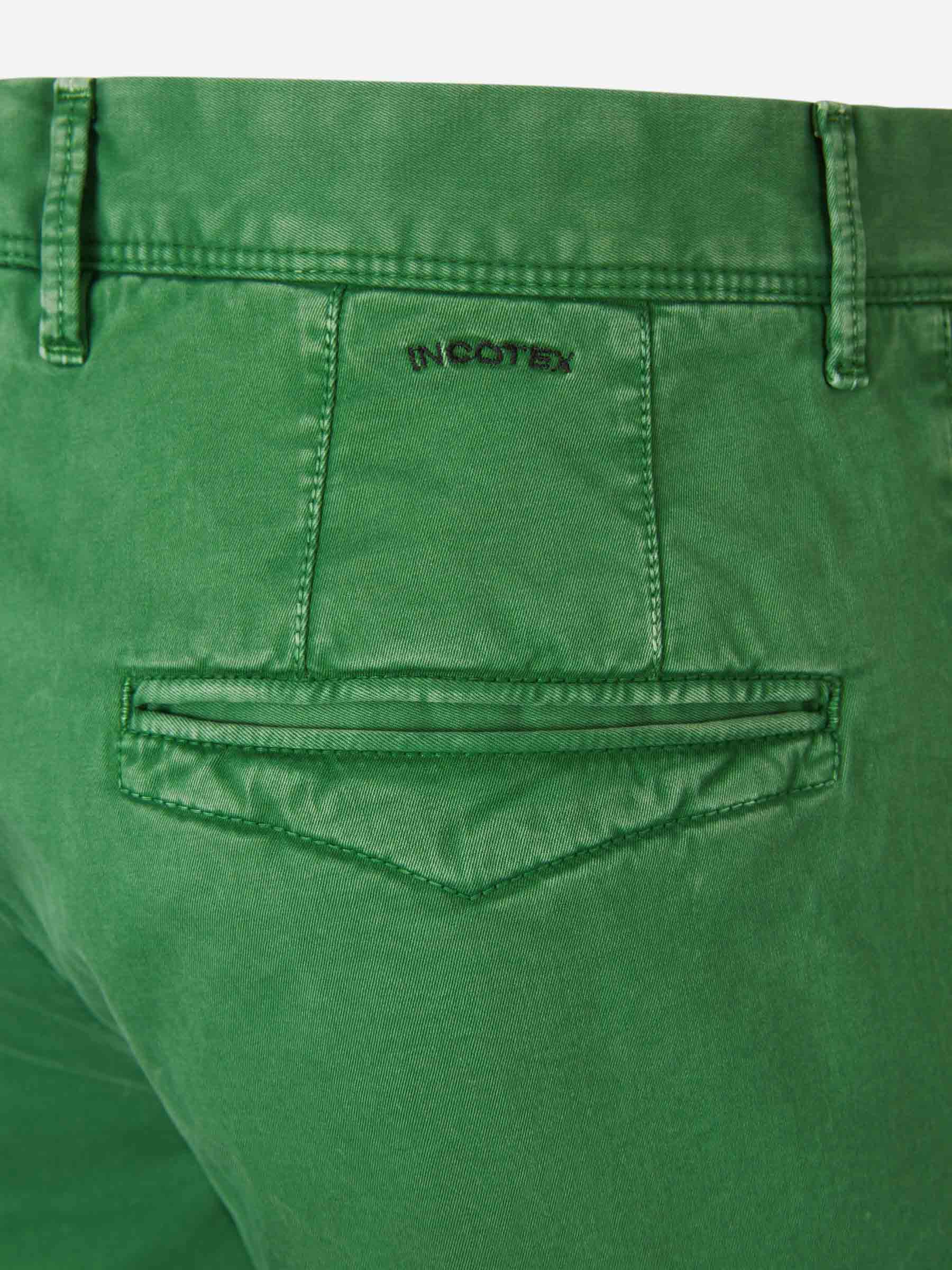 Outlet online Incotex Slacks Hombre Bermudas Casual Algodón color Verde Claro sku 523-000919 02 - Foto 4