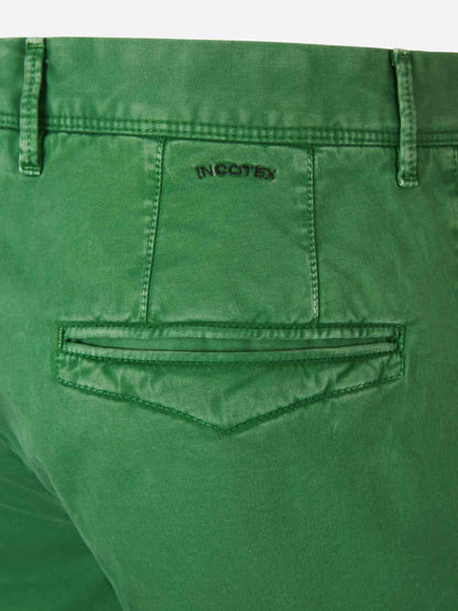 Outlet online Incotex Slacks Hombre Bermudas Casual Algodón color Verde Claro sku 523-000919 02 - Foto 4