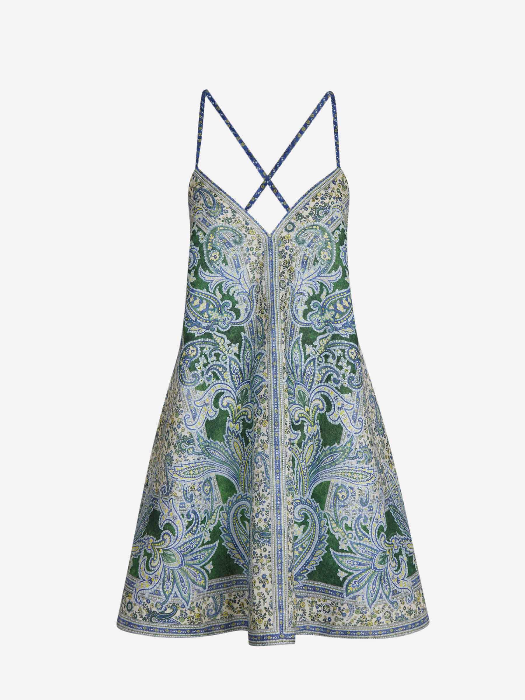 Outlet online Zimmermann Mujer Vestido Mini Ottie Paisley color Verde sku 731-005940 01 - Foto 2