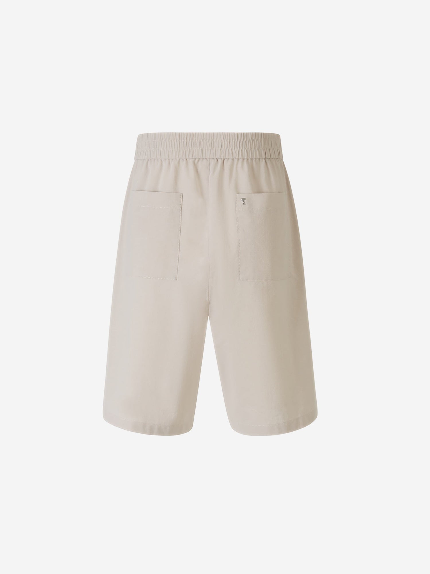 Outlet online Ami Paris Hombre Bermudas Crepé Algodón color Gris Claro sku 523-000943 02 - Foto 3